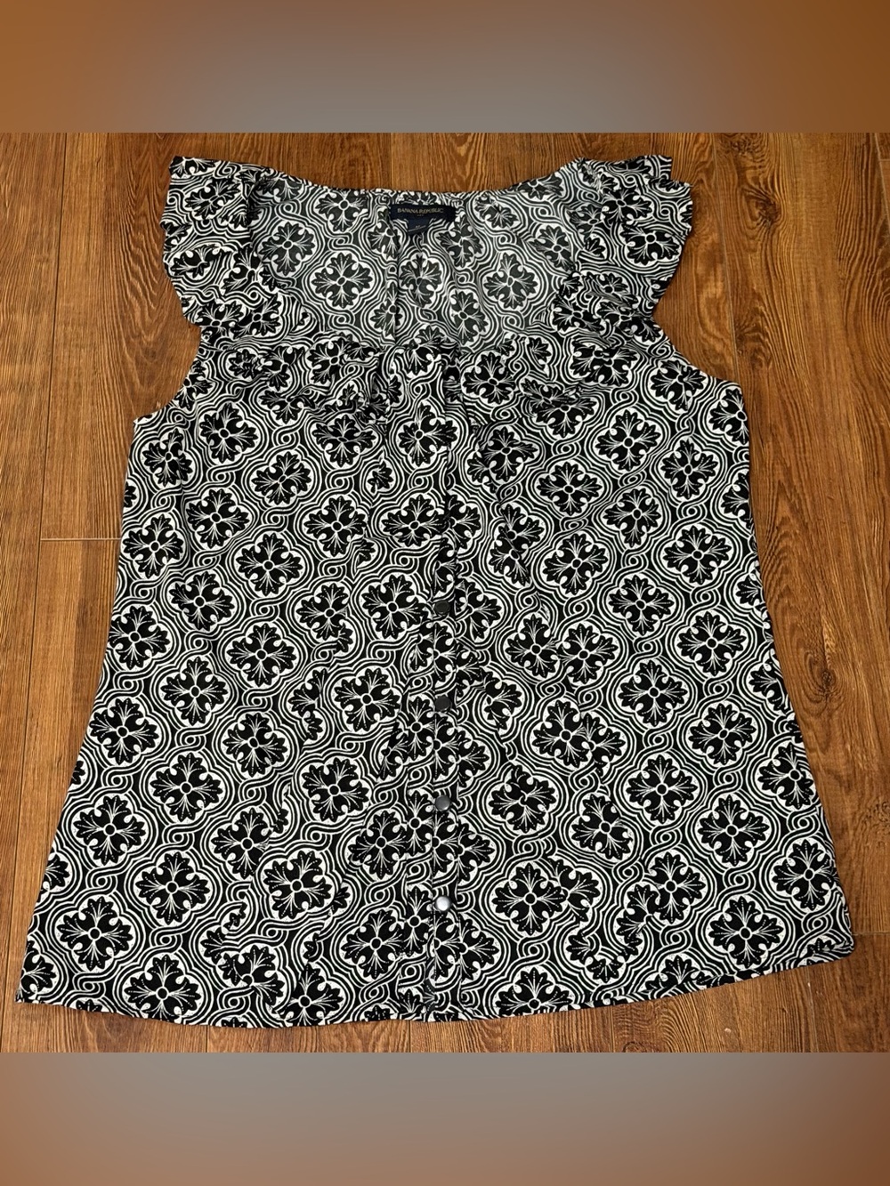 Women’s Sleeveless Blouse by Banana Republic - Size Medium - Ruffle Accents - Picture 1 of 6